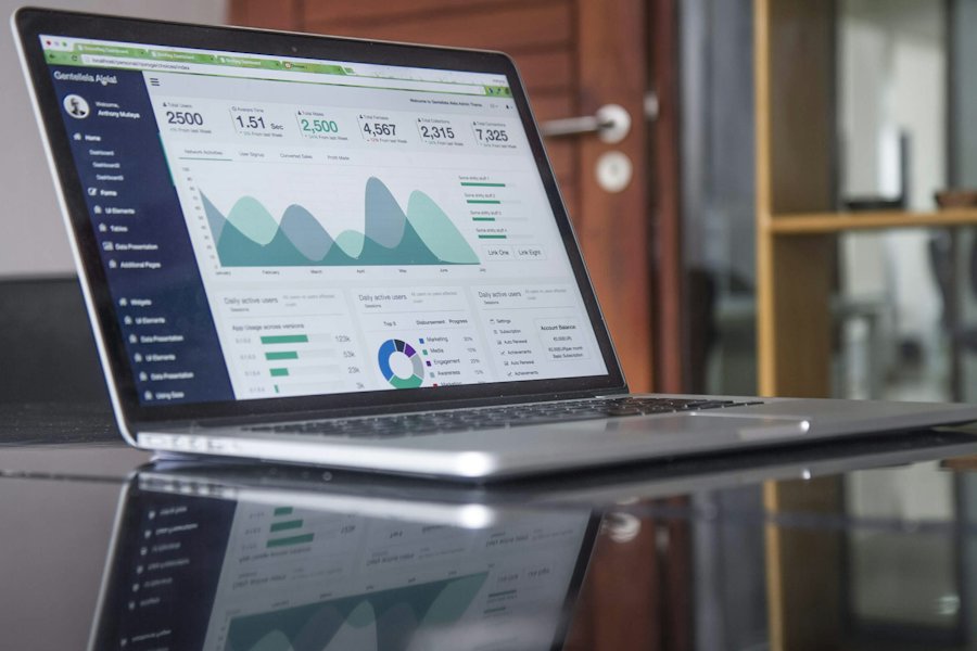 Dashboards on a laptop screen